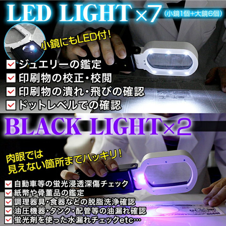 楽天市場 Phoenixlopue 手持ち スタンドルーペ 倍率10倍 25倍 2種類レンズ Ledライト 6灯 ブラックライト 長期保証45日間 拡大鏡 ルーペ 父の日 母の日 敬老の日 プレゼント 老眼鏡 スタンドルーペb ルーペ 拡大鏡 専門 Phoenix Loupe