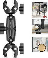 ダブルヘッド強力クランプ、アルミニウム合金ユニバーサルボールヘッド 360 回転スポーツカメラアクセサ…