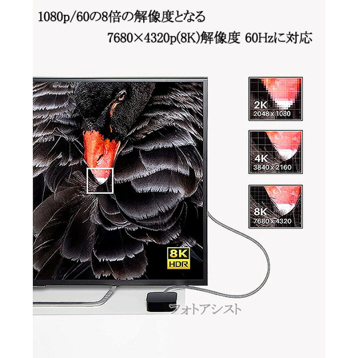 楽天市場】HDMI 2.1規格ケーブル 8K対応 HDMI TypeA-A 2.0m UltraHD 48Gbps 8K@60Hz (4320p) 4K @120Hz対応 動的HDR : フォトアシスト 楽天市場店