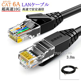 【互換品】panasonic/パナソニック対応 LANケーブル　カテゴリ6A準拠 3.0m RJ45 丸形スタンダードタイプ UTP より線 Part.8　送料無料【メール便の場合】