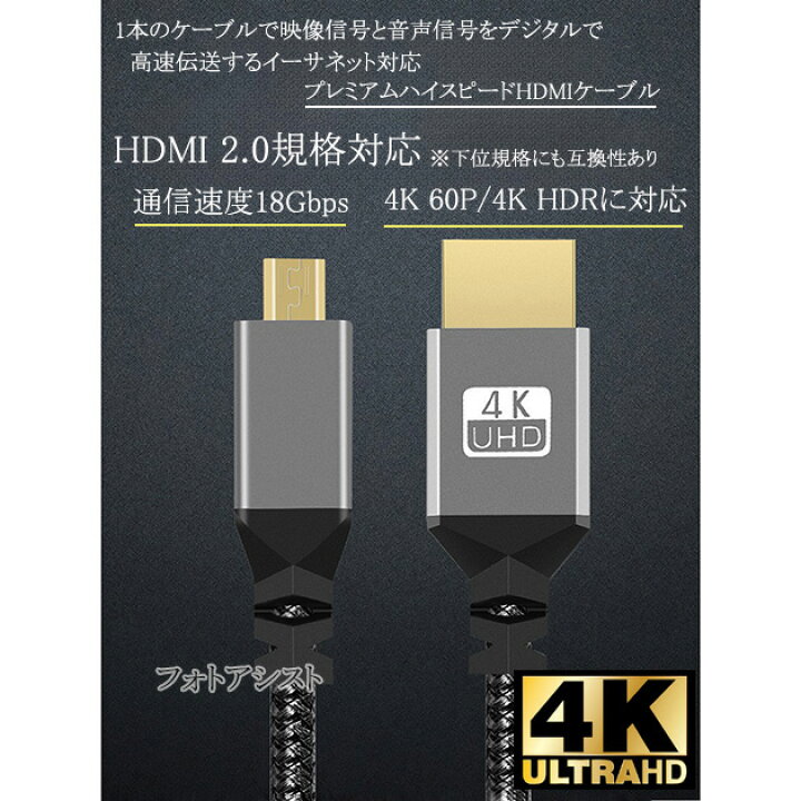 楽天市場】SONY ソニー対応 HDMI ケーブル HDMI (Aタイプ)-microHDMI 