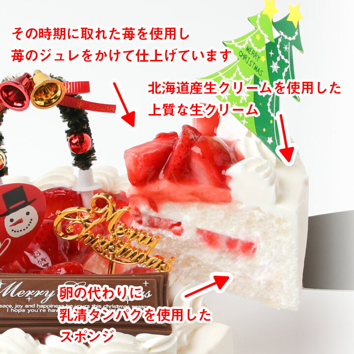 卵アレルギー対応クリスマスケーキ５号 送料無料22xmasケーキ 送料無料 22年 Xmas 卵アレルギーケーキ 卵アレルギー対応クリスマス ケーキ Xmasギフト 4人 クリスマス バースデーケーキ アレルギーケーキ 苺 卵除去 サンタアンジェラ 卵不使用 直径15ｃｍ たまご