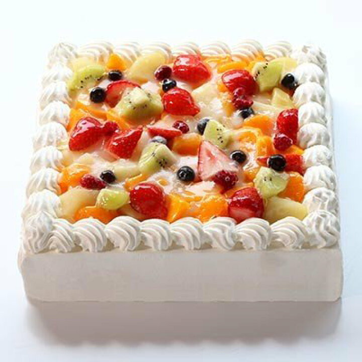 楽天市場 送料無料 パーティサイズフルーツケーキ8号 24 24cmサイズ スクエアケーキ １６から２０名様分 誕生日ケーキ 8号 お祝い ケーキ パーティーケーキ ウェディングケーキ バースデーケーキ 結婚記念日ケーキ 通販 クリスマス 敬老の日 サンタアンジェラ