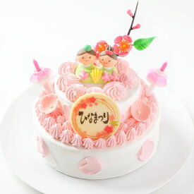 2段苺のひな祭りケーキ送料無料 2026 ひなまつりお祝いスイーツ ひな祭り 桃の節句 ひなまつりケーキ ホール ケーキ スイーツ 雛祭りお祝い 初節句ケーキ プレセント 雛祭りケーキ