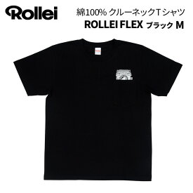 【ポイント5倍 3/29 18:00～】Rollei［ローライ］Tシャツ ROLLEIFLEX ブラック M（2023春夏モデル）　