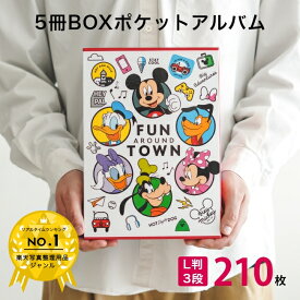 【楽天ランキング1位獲得】ナカバヤシ 5冊BOXポケットアルバム ディズニー ミッキー&フレンズ1 L判3段 210枚収納 5冊1組 写真整理 キャラクター台紙