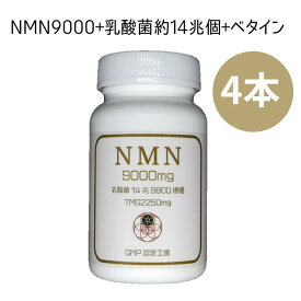 NMN 9000mg / 4本 乳酸菌 ベタイン ファイトケミカル 腸内フローラ 健康は腸から βNMN GMP認定工場 国内製造 ミトコンドリア ファイトケミカルラボ LIFESPAN 若返り成分 老いなき世界