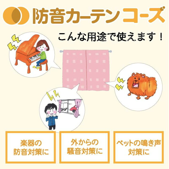 楽天市場】完全遮光 断熱 遮音 五重構造 防音カーテンコーズ 幅110cm 