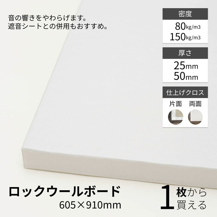 楽天市場】吸音材 ロックウールボード 密度80kg/m3 150kg/m3 厚さ25mm 