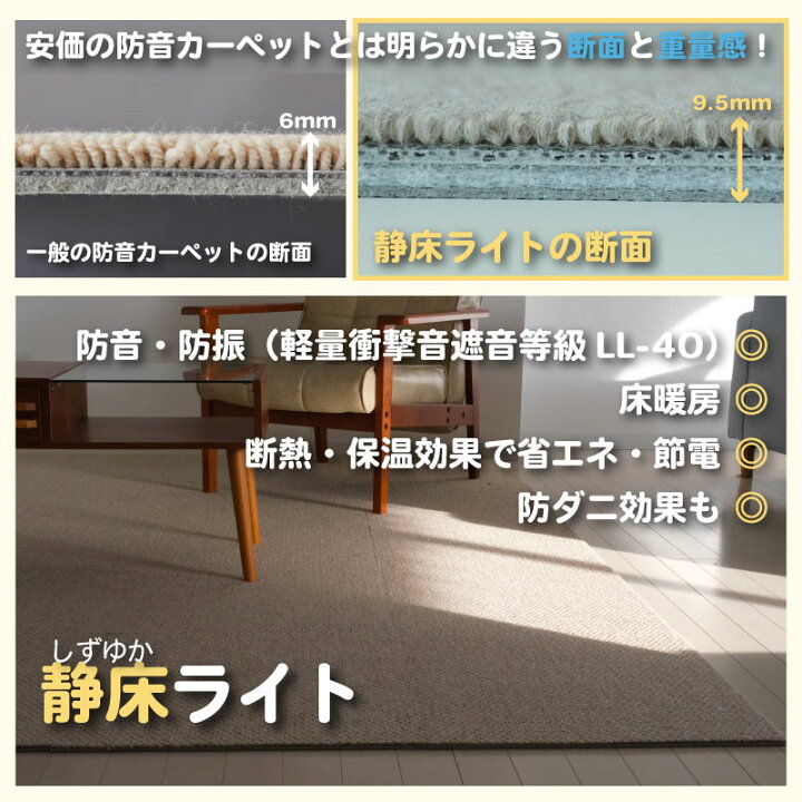 楽天市場】【楽天1位受賞】防音カーペット 防音マット 静床ライト 