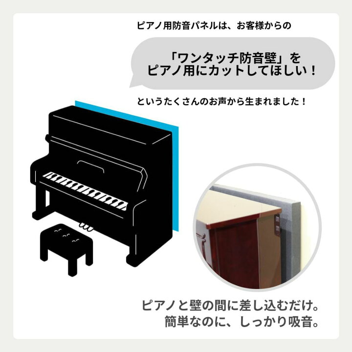 楽天市場】ピアノ用防音パネル 日本製 選べるカラー 厚さ50mm 幅750mm 