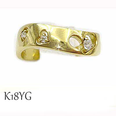 願いを込める小指のリング ピンキー リング ダイヤモンド 18金 イエロー ゴールド K18 YG 18K ハート かわいい 指輪 記念 ラッピング 小さい タイムセール レディース シンプル プレゼント 最終決算 ダイア 保証書 小指 包装 ギフト 誕生日 D0.05ct