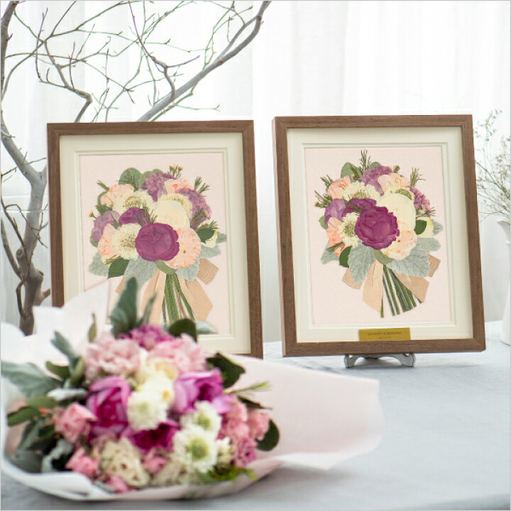 楽天市場 押し花ブーケ 立体ドライブーケ レカンフラワー 送料無料 押し花ブーケ キャラメルブラウンs 2枚組 結婚式 ウェディング 披露宴 ウェルカムスペース ブライダル パーティー 二次会 ブーケ 押し花 Piary ピアリー 楽天市場店