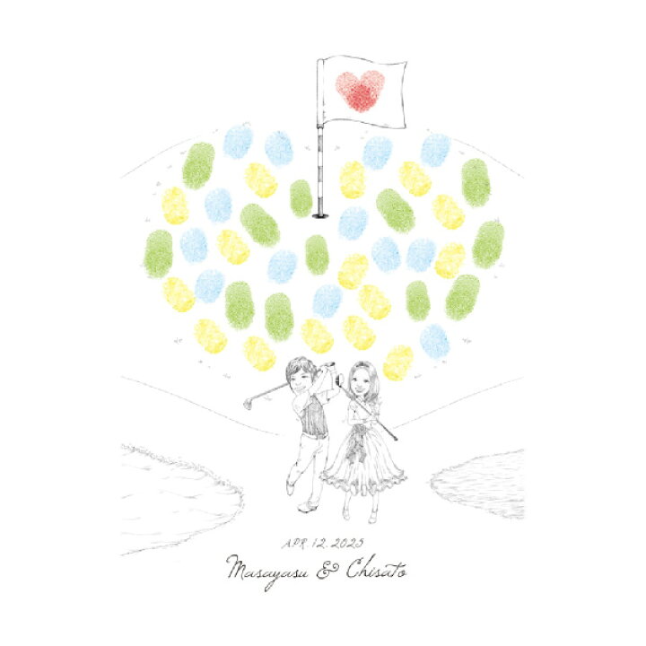 楽天市場 結婚証明書 送料無料 にがおえ指紋アート結婚証明書 Golf ゴルフ 誓約書 結婚式 結婚証明書 人前式 ウェディング 披露宴 ウェルカムスペース ブライダル パーティー Piary ピアリー 楽天市場店