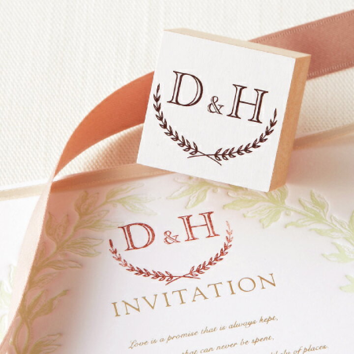 楽天市場 イニシャルスタンプ クラシックリーフ 結婚式 招待状 席次表 購入特典 ウェディング ペーパーアイテム オーダー ネーム ハンコ 披露宴 レセプション Piary ピアリー 楽天市場店