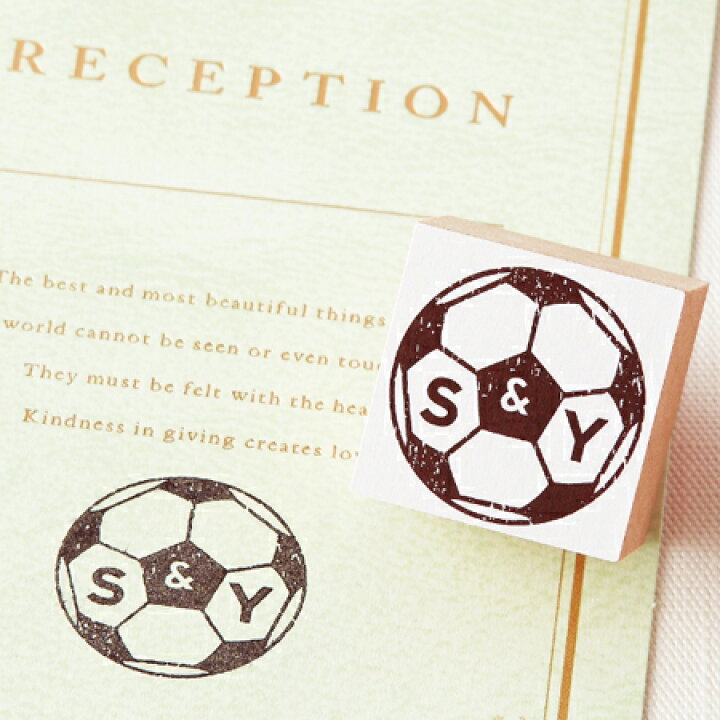 楽天市場 イニシャルスタンプ サッカー 結婚式 招待状 席次表 購入特典 ウェディング ペーパーアイテム オーダー ネーム ハンコ 披露宴 レセプション Piary ピアリー 楽天市場店