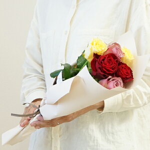 【産地直送】バラ花束 エレガントミックス 6本プレゼント 花 花束 ギフト 母の日ギフト 母の日プレゼント ははの日 オシャレ 実用 誕プレ 母の日 送料無料 バラ