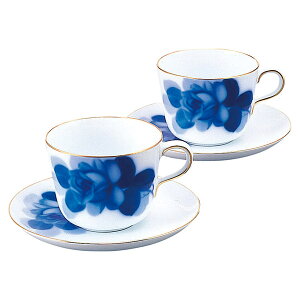 大倉陶園 ブルーローズ モーニング碗皿ペアセット(ギフト お祝い 内祝い プレゼント 結婚祝い 結婚内祝い 出産祝い 新築祝い 快気祝い 引越祝い 洋食器 カップ グラス タンブラー カップ キ