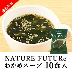【送料無料】メール便 Nature Future わかめスープ 10食セット(おこもり 巣ごもり おうち時間 フリーズドライ スープセット スープ わかめ 海藻 即席 インスタント 備蓄 非常食 食品 インスタン