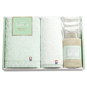 今治かのん タオルと環境にやさしい石けんセット バス1P・ハンド1P・綿ボディタオル1P・石けん3P(お祝い2024タオル お祝い2024タオル)