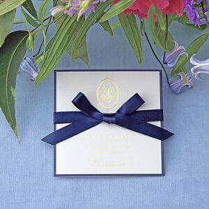 招待状 Rochelle ロシェル(ゴールドネイビー) 招待状【10冊入り】(結婚式 ペーパーアイテム 手作りキット テンプレート ウェディング ブライダル パーティー 二次会 シンプル クラシカル ロイ