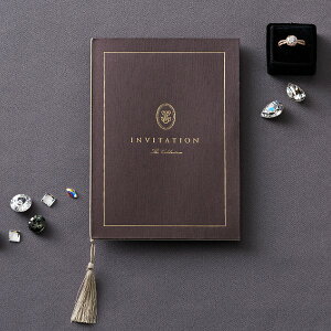 招待状 Rochelle Classic line Brighton brown -ロシェルクラシックライン ブライトンブラウン- 招待状【10冊入り】(結婚式 ペーパーアイテム 手作りキット テンプレート ウェディング ブライダル パー