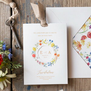 招待状 Fiore Amore made in ITALY -フィオーレアモーレ メイドインイタリー- 招待状【10冊入り】(結婚式 ペーパーアイテム 手作りキット テンプレート ウェディング ブライダル パーティー 二次会