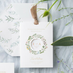 招待状 Foglia Amore made in ITALY -フォーリアアモーレ メイドインイタリー- 招待状【10冊入り】(結婚式 ペーパーアイテム 手作りキット テンプレート ウェディング ブライダル パーティー 二次会