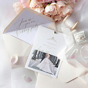 招待状 Lucent Rich -ルーセント リッチ- 招待状【10冊入り】(結婚式 ペーパーアイテム 手作りキット テンプレート ウェディング ブライダル パーティー 二次会)