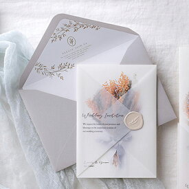 招待状 Charme de bouquet -シャルムドブーケ-(ミモザ) 招待状【10冊入り】(結婚式 ペーパーアイテム 手作りキット テンプレート ウェディング ブライダル パーティー 二次会)