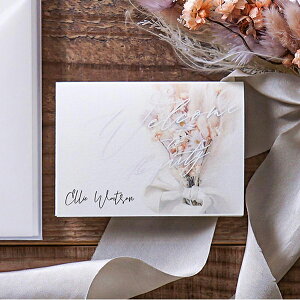 席札 Charme de bouquet -シャルムドブーケ-(ラグラス) 席札 1シート4名様用(結婚式 ペーパーアイテム 手作りキット テンプレート ウェディング ブライダル パーティー 二次会 イタリア リボン 花