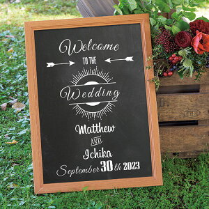 ブラックボードスタイルウェルカムボード Design.08結婚式 披露宴 ウェディング ウエルカムスペース おしゃれ 黒板 ブラックボード チョークボード