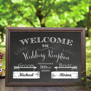 ブラックボードスタイルウェルカムボード Design.10結婚式 披露宴 ウェディング ウエルカムスペース おしゃれ 黒板 ブラックボード チョークボード ナチュラル&カジュアルラスティック&ク