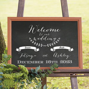 ブラックボードスタイルウェルカムボード Design.12結婚式 披露宴 ウェディング ウエルカムスペース おしゃれ 黒板 ブラックボード チョークボード ラスティック&クラシック