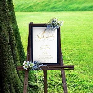 30日限定ポイント最大10倍★グラフィック ウェルカムボード(ディアグラフィー ネイビー)結婚式 ギフト お祝い 披露宴 ウェディング ウエルカムスペース カリグラフィー 羽 ラスティック