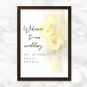 30日限定ポイント最大10倍★グラフィック ウェルカムボード(シャルムドブーケ パームフラワー)結婚式 ギフト お祝い 披露宴 ウェディング ウェルカムスペース