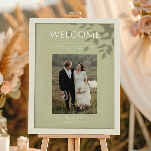 フォトウェルカムボード(ラ・ルーチェ スモークグリーン)結婚式 ギフト お祝い 披露宴 ウェディング ウェルカムスペース