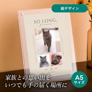 ペット 位牌 フォトメモリアルボード(ベストモーメント エクリュベージュ) A5サイズ(ペット 位牌 写真 名前 年月日 記念 形見 メモリアルグッズ ペット供養 ペット仏壇 初盆 犬 わんちゃん