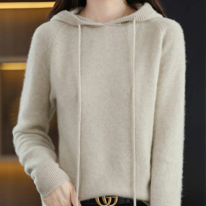 楽天市場】送料無料 ニットパーカー レディース フード付き セーター  