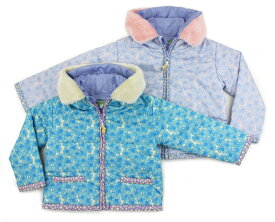 【セール fafa/フェフェ　アウター KIDS】FLORINE (OUTER) (100・120)ブルーパンジー/中綿入りジャケット