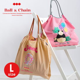 [正規販売店] [Ball&Chain]shopping bag- SWEET D.PANDA Lサイズ ボール&チェーン スイート レディース エコバッグ 刺繍 おしゃれ カジュアル トート Lサイズ かわいい 布 バッグ Ball&Chain PICCIN ピッチン ボールアンドチェーン ドーナツ パンダ 洗える