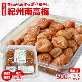 楽天1位 ＼塩だけで漬けた梅干／ 竹内農園 紀州南高梅 昔ながらのすっぱい梅干 500g 竹内農園 梅干し 梅干 お徳用 1キロ 紀州産 梅干し 訳あり 送料無料 塩分補給 梅干し 保存料 無添加 しょっぱい梅干し 酸っぱい梅干し 塩分 梅干し 高い 塩だけ 塩のみ 塩分濃度18％