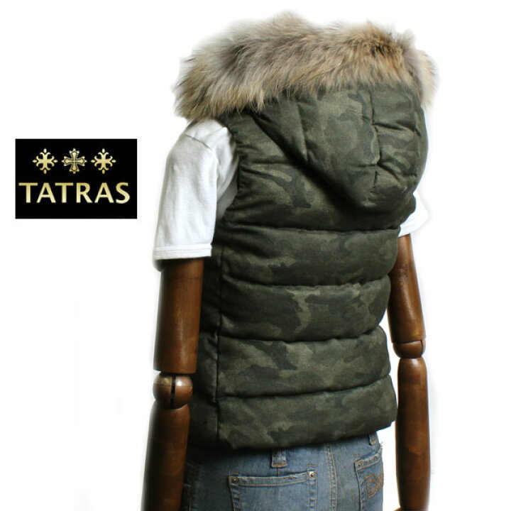 TATRAS】camouflage hooded fur vest XS