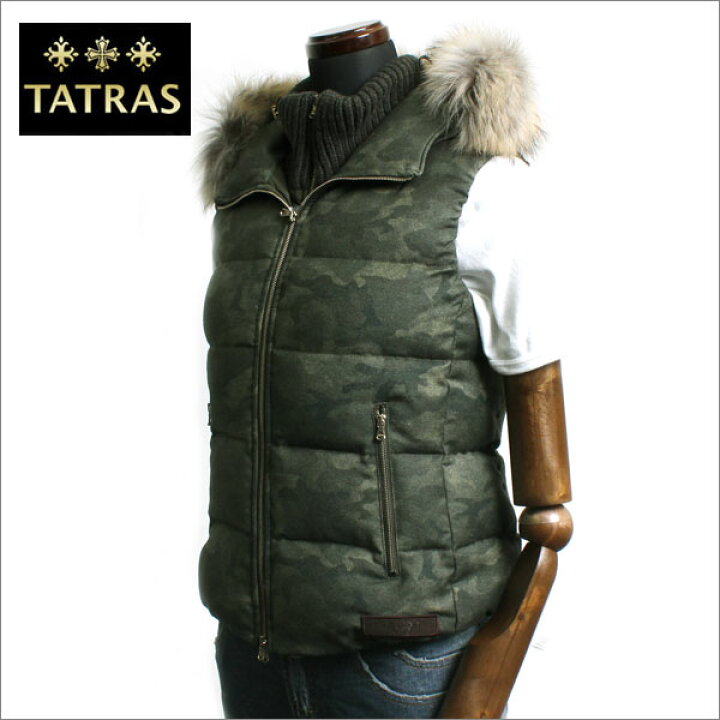 TATRAS】camouflage hooded fur vest XS