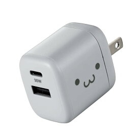 エレコム(ELECOM) 急速充電器 Type-C USB PD対応 30W 2ポート (USB-C/USB-A) 小型 軽量 グレーフェイス EC-AC14AGF