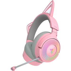 Razer ���C�U�[ Kraken Kitty V3 Pro Quartz Pink Edition ���C�����X �Q�[�~���O�w�b�h�Z�b�g
