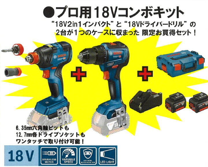 楽天市場】【メーカー取り寄せ】BOSCH(ボッシュ) プロ用18Vコンボ 