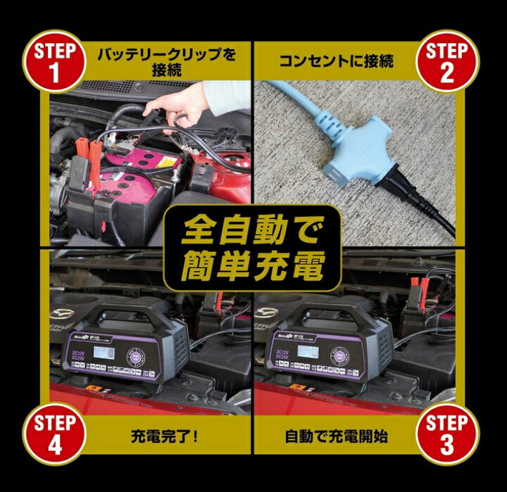 楽天市場 在庫有り 全自動パルスバッテリー充電器 バイク ミニバン 小型トラック 小型船舶 ウインターモード搭載 Mp 2 12v専用 定格15a バッテリー診断機能付 維持充電 トリクル充電 方式 Agm Iss車充電可能 長期保証3年 メルテックプラス カー用品のピックアップ