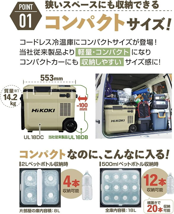 楽天市場】HiKOKI(ハイコーキ) コードレス 冷温庫 冷蔵庫 車載 家庭用 