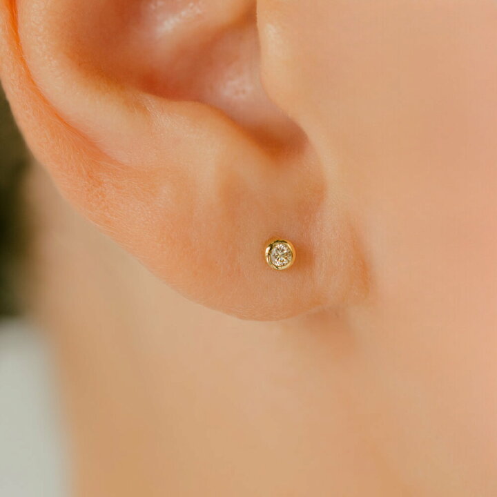 楽天市場】K18/PT ダイヤモンド ベゼル ボディピアス │ 16G/14G 
